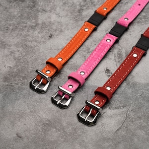 Soft Cat Collar, Cat Collar Breakaway, Leather Cat Collar, Cherry Cat Collar, Cat Collar Personalized