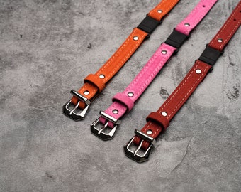 Suede Leather Cat Collar: Breakaway Safety, Personalized Kitten Collar