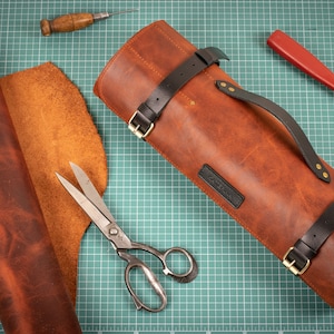 Leather Knife Roll, Chef Gifts, Leather Knife Bag, Cooking Knife Roll, Leather Knife Roll, Chef Knife Case