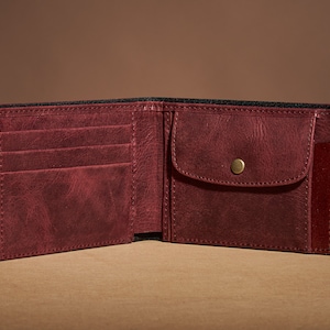 Cartera de cuero, Cartera RFID personalizada, Cartera clásica plegable, Regalo de cuero para él, Regalo para el Día del Padre