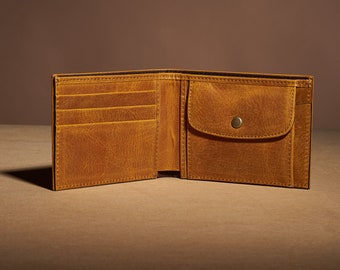 Personalized Leather Bifold Wallet: Engraved Monogram, RFID Protection