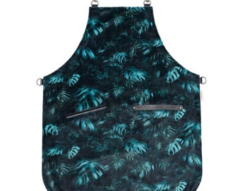 Velvet Canvas Apron: Cross-Back Straps, Leather Towel Strap