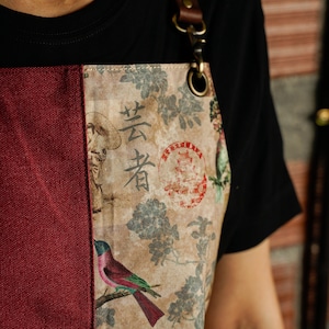 Kitchen Apron for Women With Leather Pockets, Leather Crossback Straps, Christmas Gifts