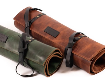 Leather Knife Roll, Leather Knife Bag, Leather Knife Holder, Easter Gift