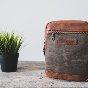 Sac à bandoulière en cuir, sac à bandoulière marron, sac à bandoulière pour homme, cadeau en cuir pour lui, cadeau de Pâques