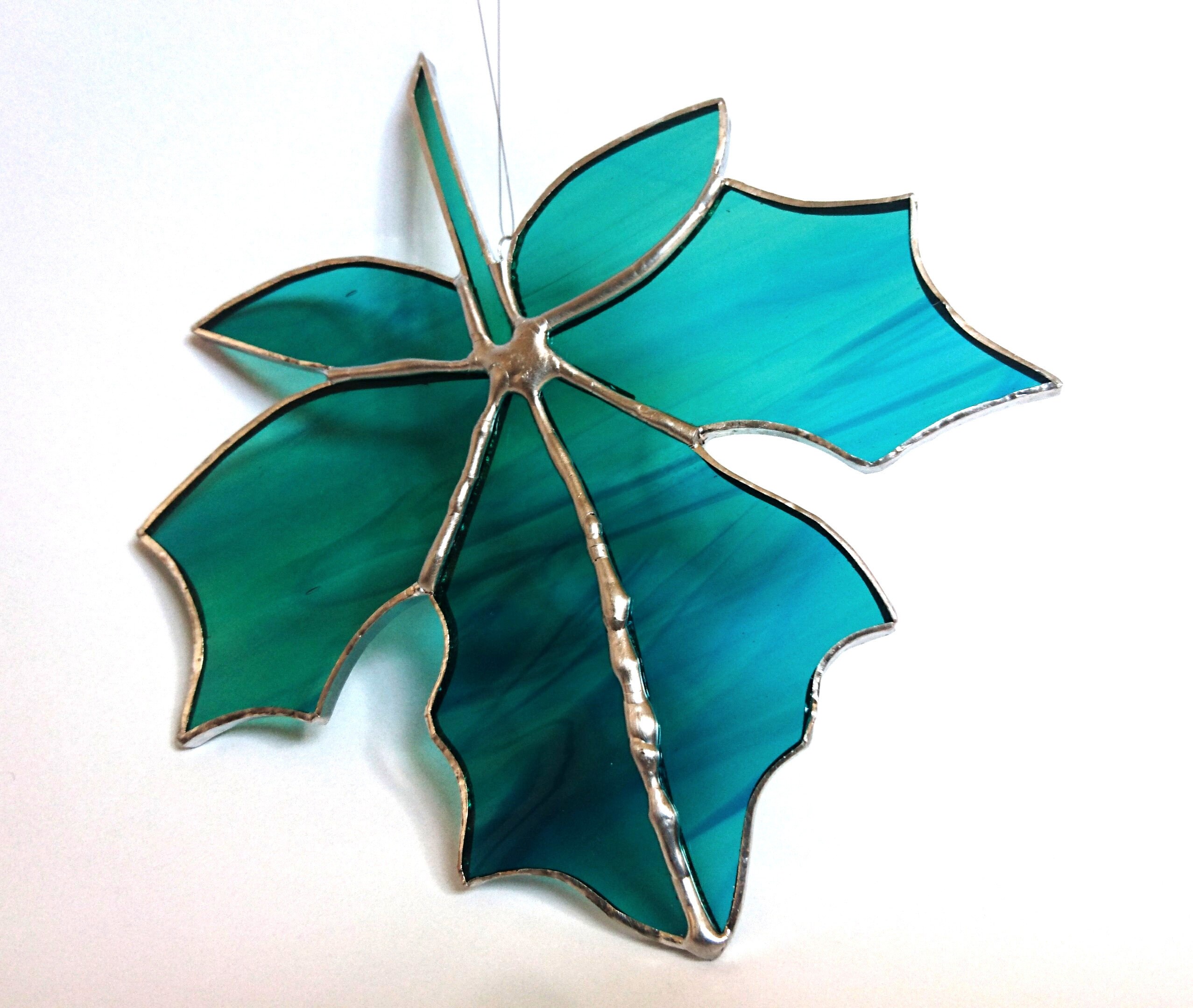 Handmade Stained Glass Maple Leaf Unique Decorative Item Etsy