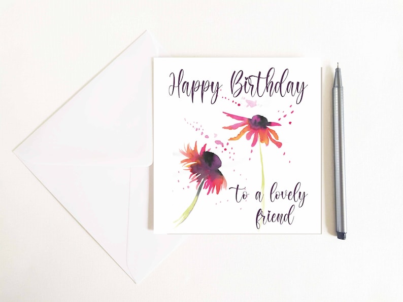 Birthday Card For Her Floral Birthday Card Female Birthday Card Friend Birthday Card