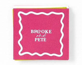 Personalized Linen Like Napkins - Couple's Name Design, Wedding Party Table Decor