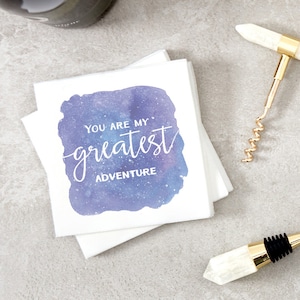 You Are My Greatest Adventure Napkin Pack - cocktail napkins - Pack of 20 - Celestial Galaxy Baby Shower Party Decor, Wedding Shower