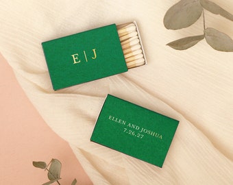 Initial Monogram Personalized Classic Match Boxes - Favors, Party Favors, Custom Foil Stamped Matches, Wedding Favor