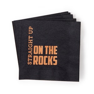 Party Napkins - Pack of 20 - Straight Up On The Rocks - Bachelor Party, Barware, Birthday, Whiskey Tasting
