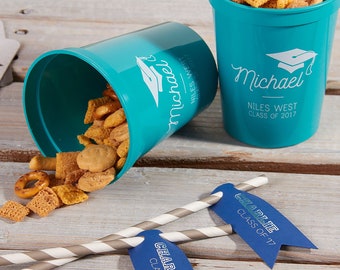 Graduation Cap Stadium Cup - 16 oz-  Personalized Cups - Single Sided Cups - Party Favors, Custom Cups, Graduation Party, Wedding