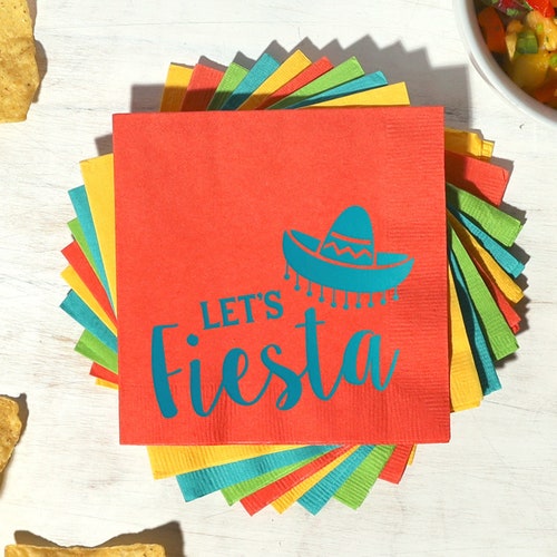 Party Napkin Set Let's Fiesta Pack of 20 Engagement Etsy