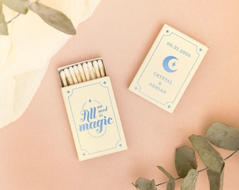Wedding Matches, Celestial Tarot Matchboxes | Personalized Foil-Printed, Names & Date