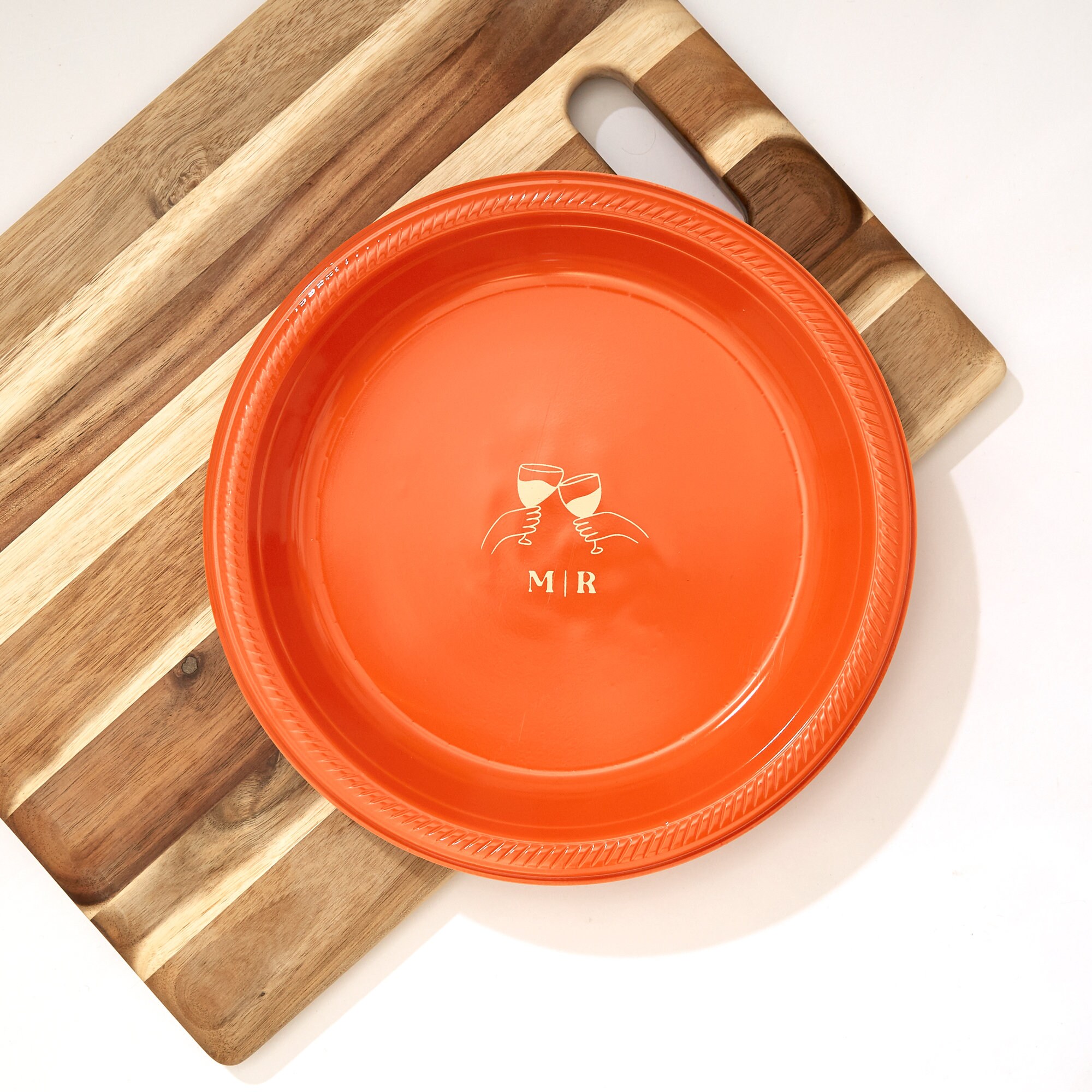Personalized Pasta Party Cheers Plate - 10 inch Dinner, Lunch, Pasta Party, Custom Wedding Printed Plastic Plates