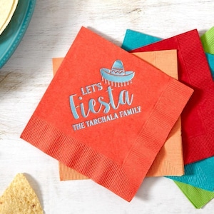 Let's Fiesta Party Napkins - Taco Party Cocktail Napkins image 8