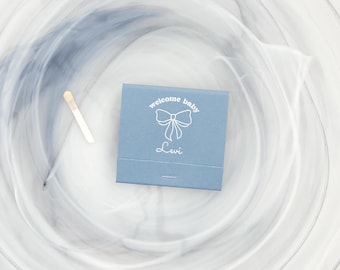 Personalized Welcome Baby Matchbooks Ribbon Design - Baby Shower Party Favor