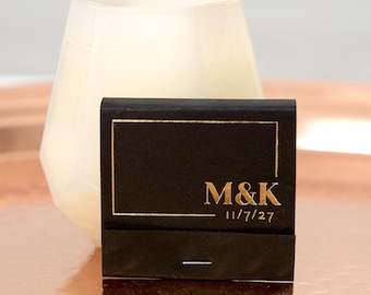 Personalized 30 Strike Matchbooks - Modern Cosmic Initial Match - Wedding Favors, Custom Matches, Foil Stamped Matches,  Party Favor