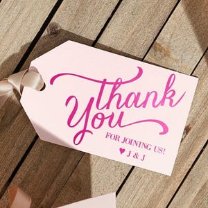 Personalized Thank You Script Gift Tag - Gift Wrap, Favor Tags, Gift Tags, Wedding Favors, Party Favor Tags