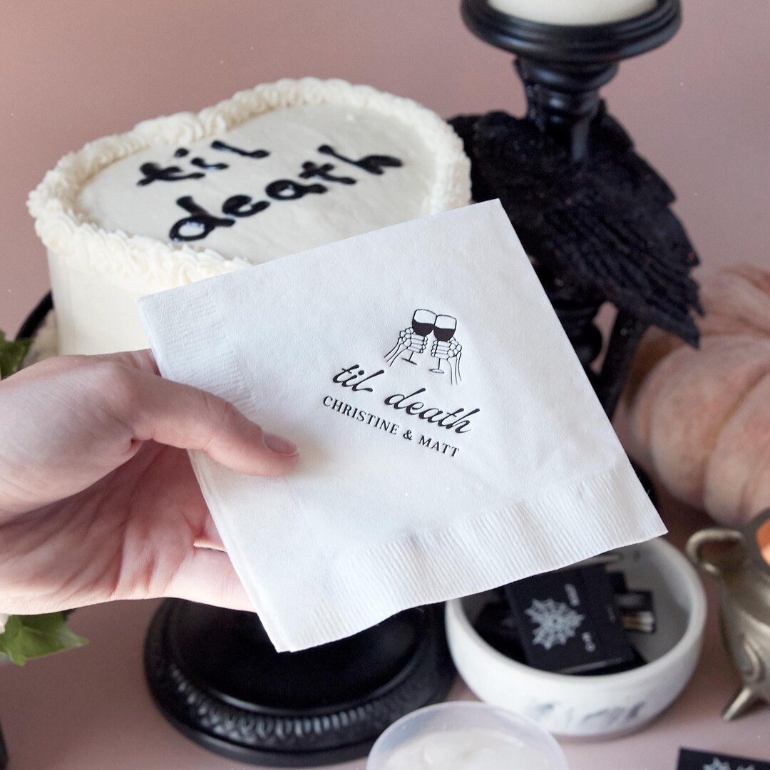 Til Death Toast Napkin - Personalized Cocktail Napkins - Cocktail Foil ...