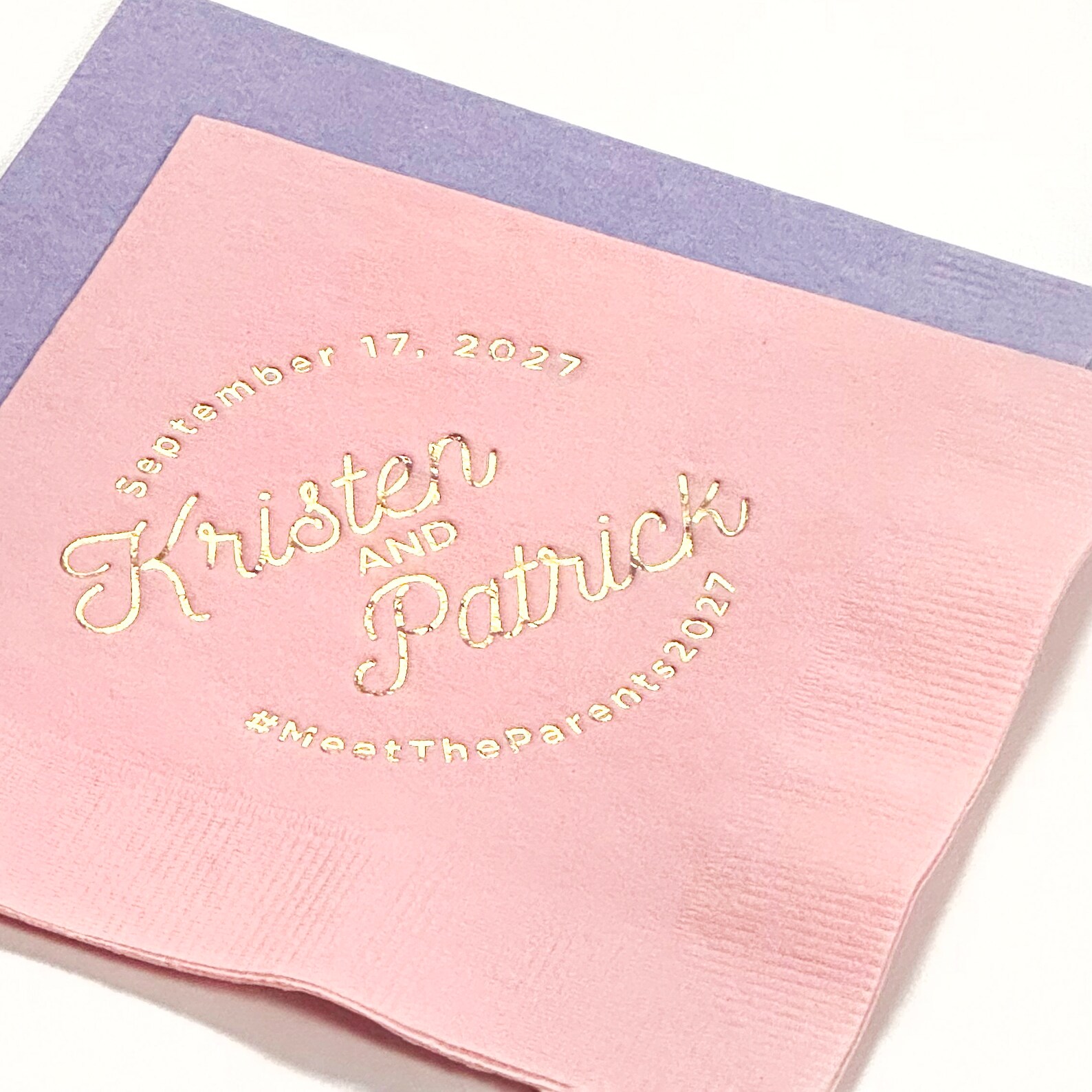 Personalized Party Napkins Modern Script Names Cocktail Etsy