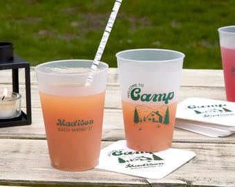 Welcome To Camp Bachelorette Cup - Frost Flex Personalized Cups - double-sided cups - 12 oz, Personalized Cups, Bachelorette Party