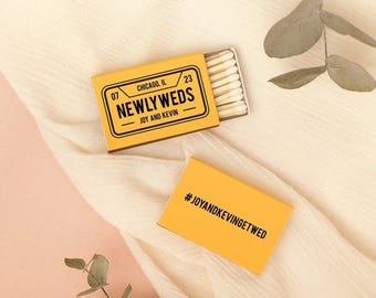 Personalized Classic Matchboxes - License Plate Design for Wedding Favor