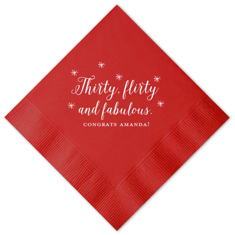 Thirtieth Birthday Personalized Napkins Set of 100 Custom Etsy