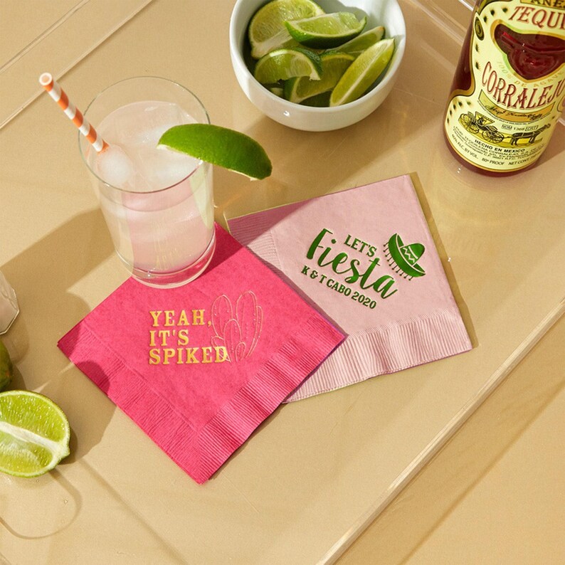 Let's Fiesta Party Napkins - Taco Party Cocktail Napkins image 7