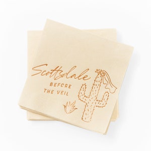 Scottsdale Before the Veil Party Napkins Scottsdale themed party Bachelorette, Bachelor party 5 inch paper cocktail napkins image 2