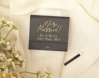 We&#39;re Married 30 Strike Matchbooks - Wedding Favors, Custom Matches, Foil Stamped Matches, Personalized Matchbooks