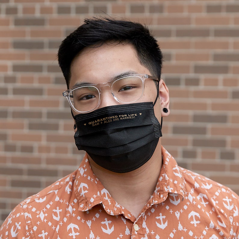 Personalized Face Masks Quarantined for Life Wedding Face