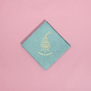 Classic Champagne Tower Napkin - Personalized Cocktail Napkin - Foil Stamped, Linen Like Party Napkins, Christmas Napkins, Dinner Party