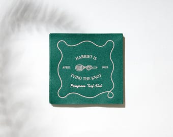 Tying The Knot Tennis - Personalized Party Cocktail Napkin, Foil Stamped Napkin, Party Decoration, Bridal Shower, Wedding
