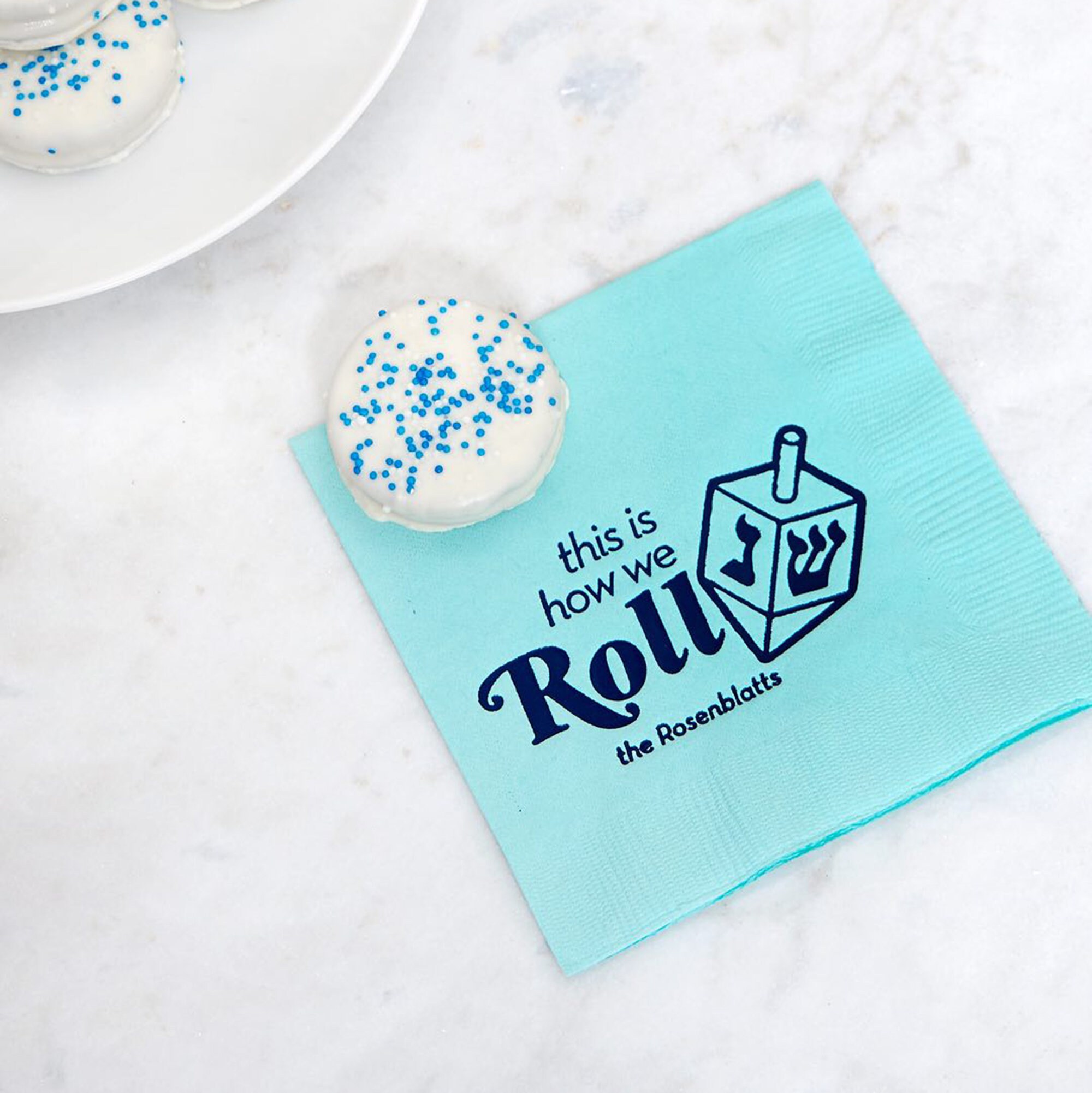 Hanukkah Dreidel Napkins This Is How We Roll Personalized Etsy