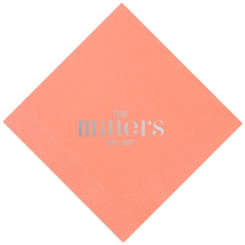 Established Napkins Set of 100 Custom Printed Napkins Etsy