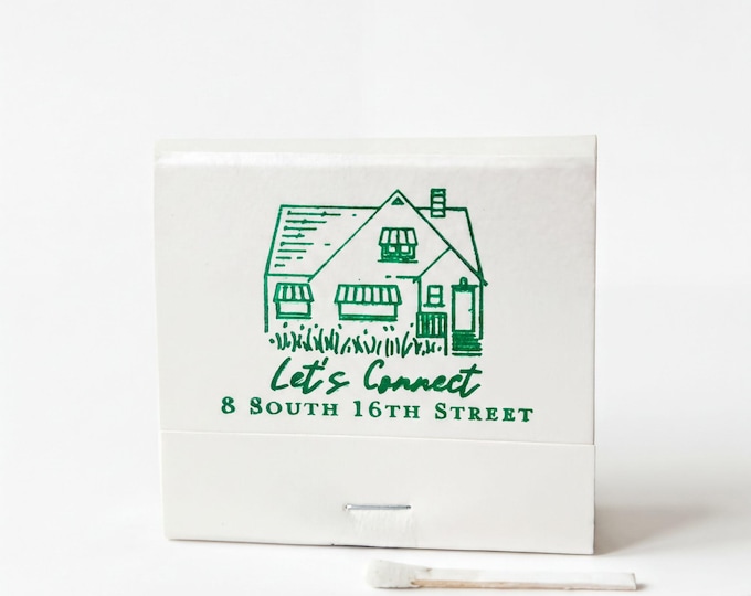Personalized Matchbooks -  House with Text Design Home Decor & Party Favor