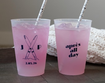 Après Ever After Cup - Frost Flex Personalized Cups - double-sided cups - 12 oz, Personalized Cups, Cocktail Hour, Apres Ski Wedding