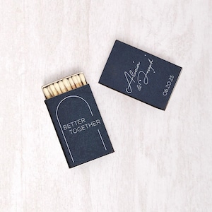 Personalized Match Boxes - Blushing Bride Arch - Customized Matchbox Party Favors, Foil Printed Matches, Wedding Favor, Better Together