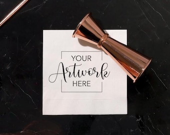 Custom Artwork/Logo Personalized Napkins - Personalized Logo Napkins, Custom Napkins, Foil Stamped Napkin, Personal Artwork, Your Art Here