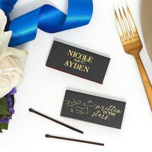 Written in the Stars Personalized Candle Matchboxes - Party Favors, Custom Matchboxes, Wedding, Anniversary, Engagement, Bridal Shower