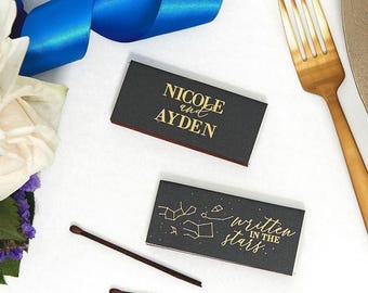 Written in the Stars Personalized Candle Matchboxes - Party Favors, Custom Matchboxes, Wedding, Anniversary, Engagement, Bridal Shower