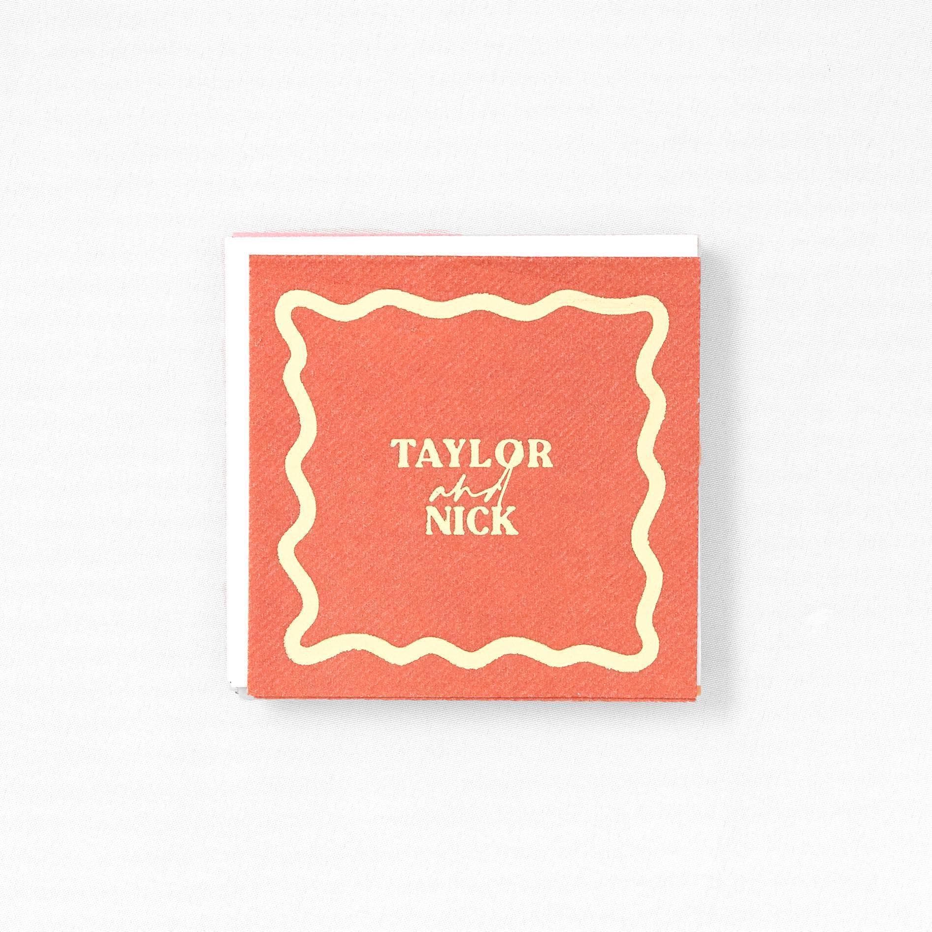 Pasta Party Names Napkin - Personalized Cocktail Napkin - Linen Like Party Napkins, Custom Printed For Wedding, Birthday, Rehearsal Dinner