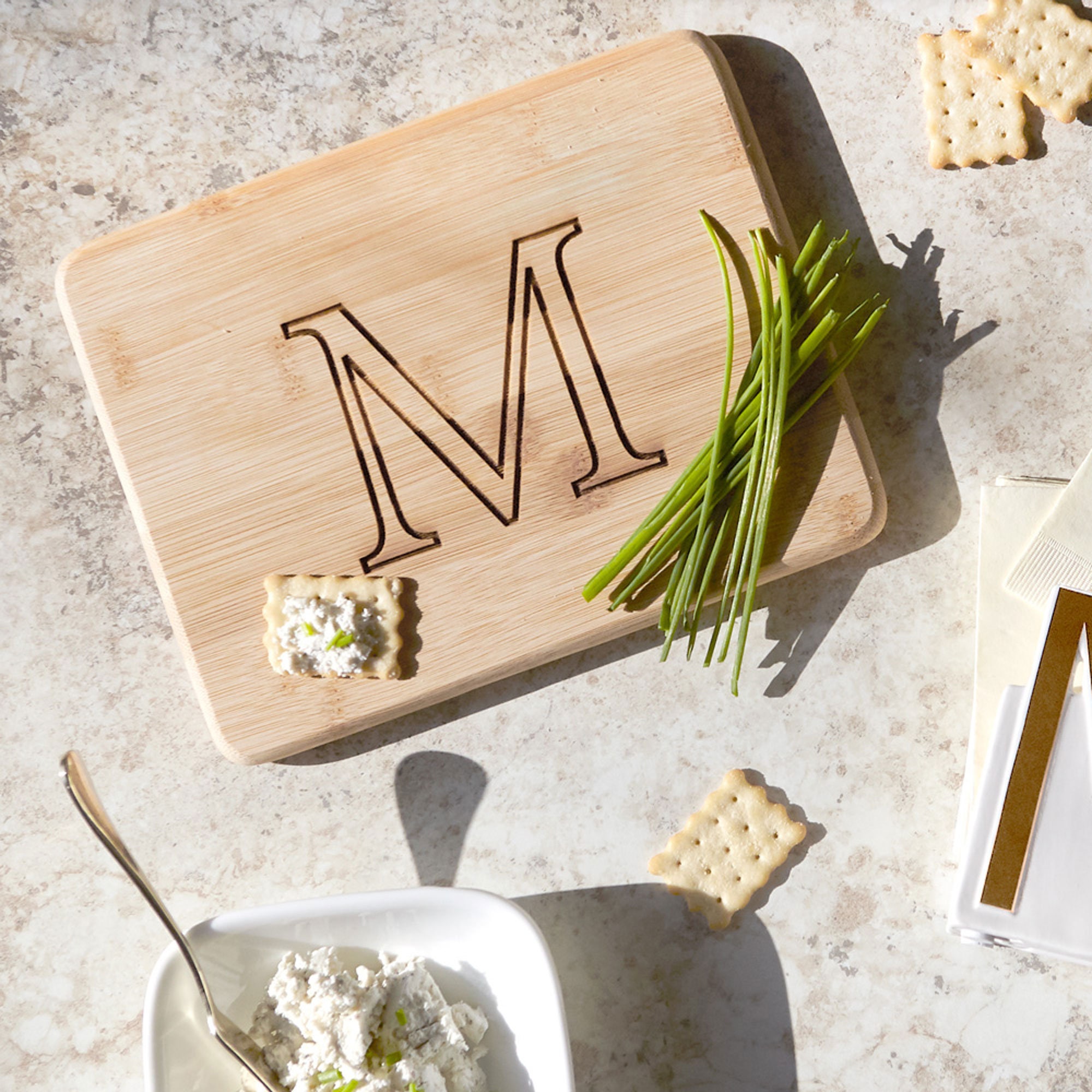 Custom Initial Cheese Board Engraved 9 x 7 x Etsy