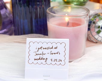 Kitschy Wasted Love Matches - Personalized 30 Strike Matchbooks - Wedding Favors, Custom Matches, Foil Stamped, Party Favor, Home Decor