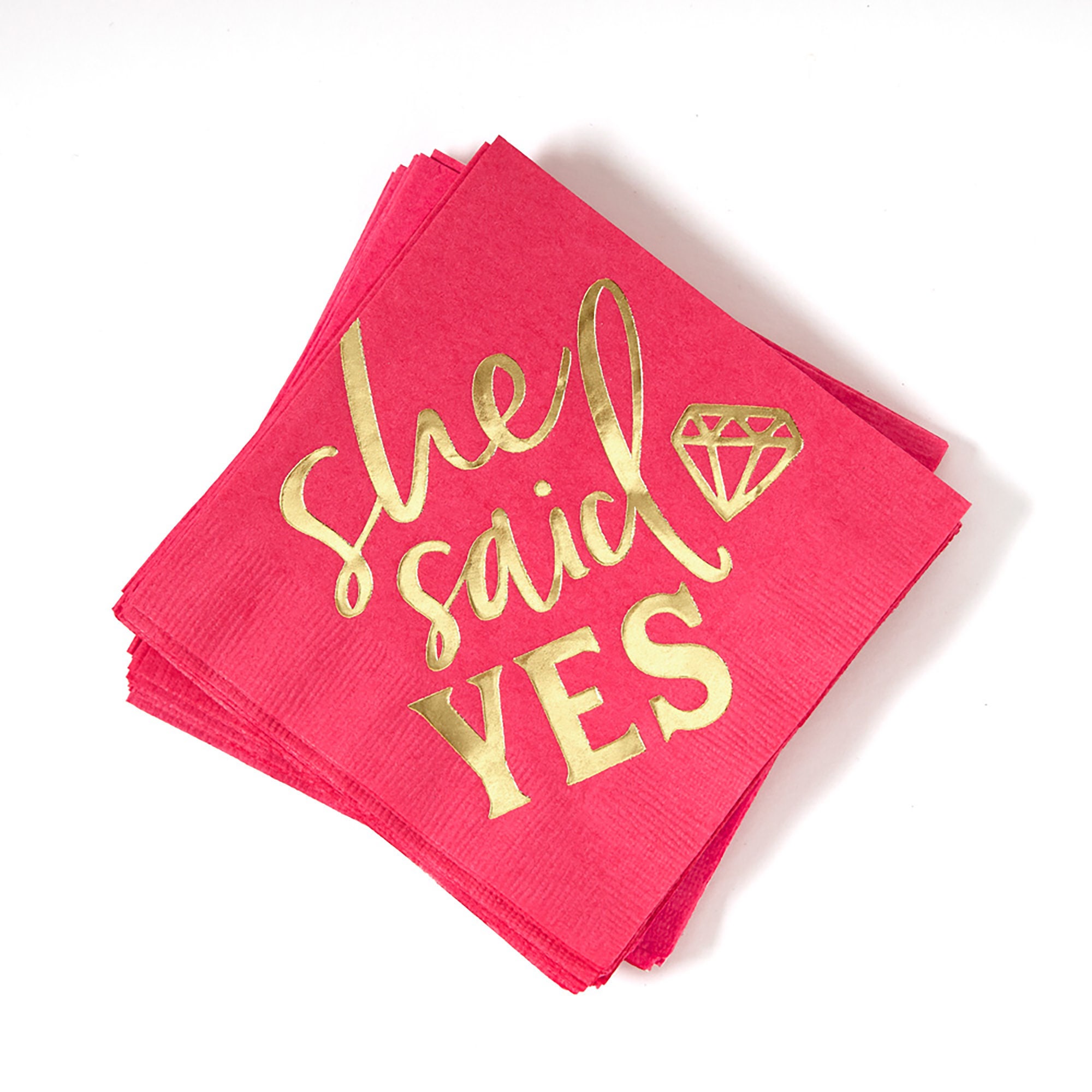 Engagement Party Napkins She Said Yes With Diamond Pack of Etsy