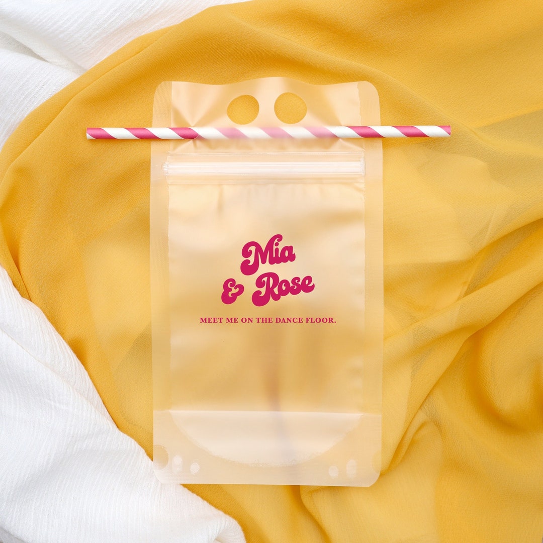 Personalized Retro Style Drink Pouch Meet Me on the Dance Floor Party