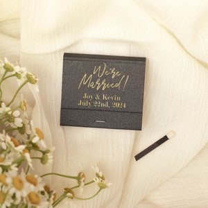 We're Married 30 Strike Matchbooks - Wedding Favors, Custom Matches, Foil Stamped Matches, Personalized Matchbooks