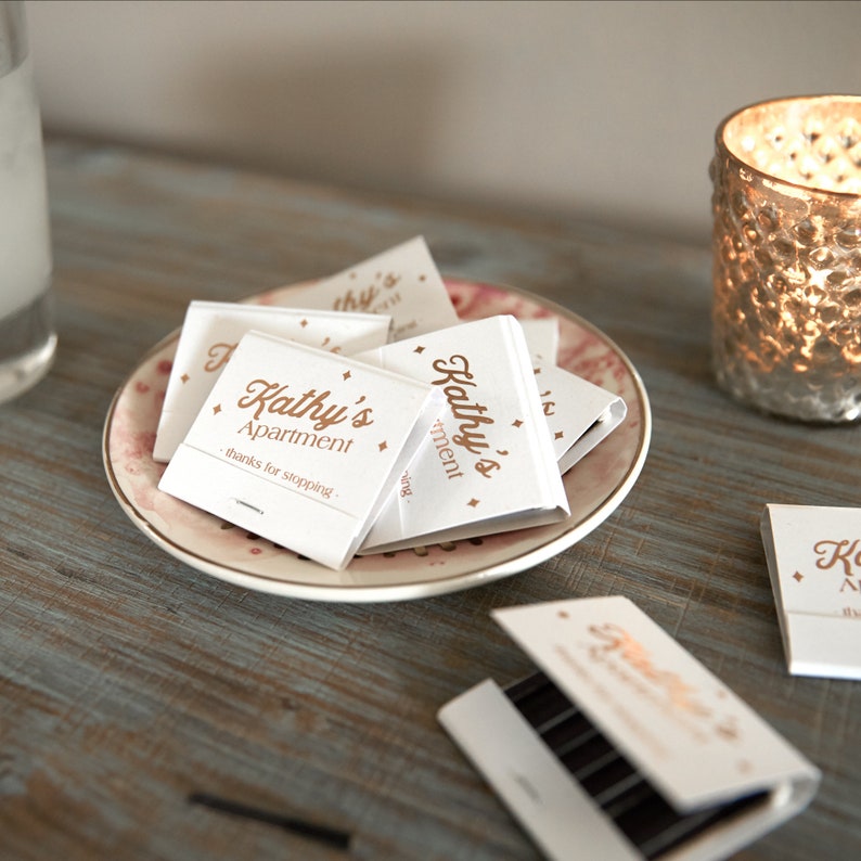 Personalized 30 Strike Matchbooks My Apartment Sparkle Matches Wedding Favors, Custom Matches, Foil Stamped Matches, Party Favor image 7