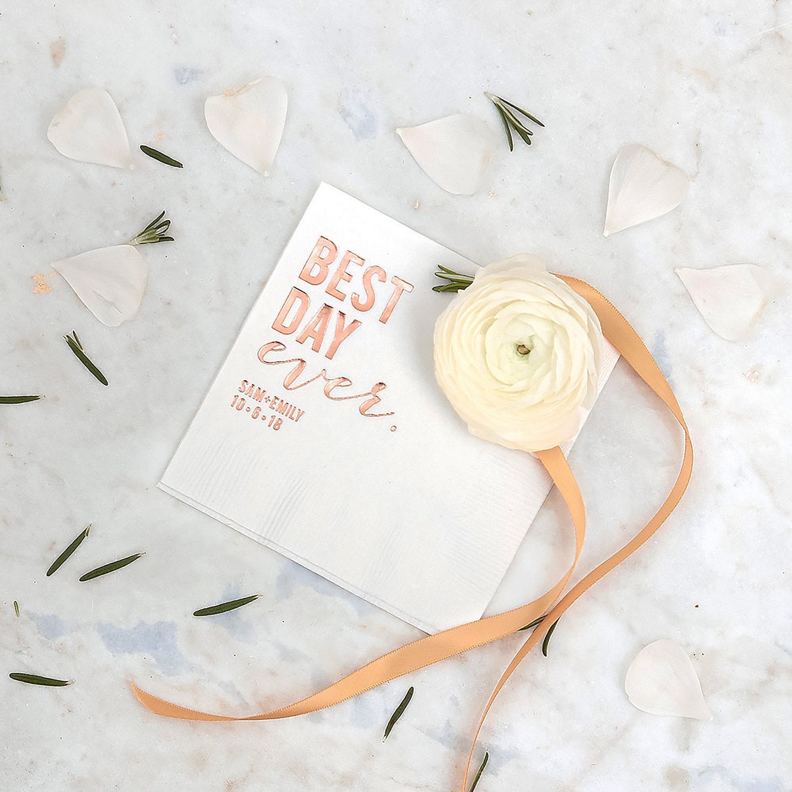 Custom Best Day Ever Party Napkins Cocktail Napkin Foil Etsy